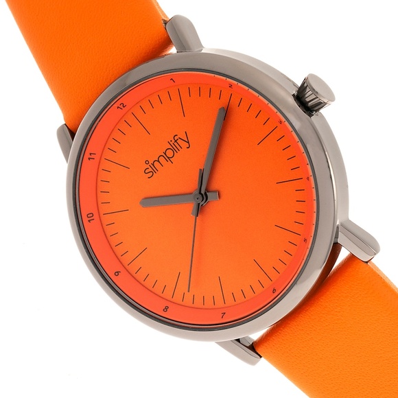 NWT Unique Women's Orange Leather Band Watch - Picture 1 of 3